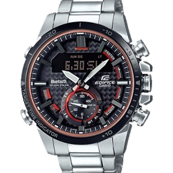 CASIO EDIFICE นาฬิกาข้อมือ นาฬิกากันน้ำ นาฬิกาของแท้ ประกันศูนย์ CMG 1 ปี รุ่น ECB-800DB-1A นาฬิกาสีเงิน