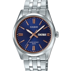CASIO นาฬิกาคาสิโอ นาฬิกาข้อมือ นาฬิกากันน้ำ นาฬิกาของแท้ ประกันศูนย์ CMG 1 ปี รุ่น MTP-1335D-2A2 นาฬิกาสีเงิน