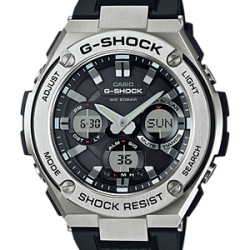CASIO G-SHOCK นาฬิกาข้อมือ นาฬิกากันน้ำ นาฬิกาของแท้ ประกันศูนย์ CMG 1 ปี รุ่น GST-S110-1A นาฬิกาสีเงิน