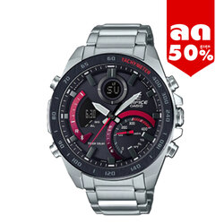 CASIO EDIFICE นาฬิกาข้อมือ นาฬิกากันน้ำ นาฬิกาของแท้ ประกันศูนย์ CMG 1 ปี รุ่น ECB-900DB-1A นาฬิกาสีเงิน