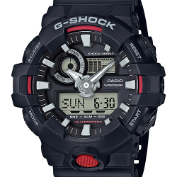 CASIO MID YEAR SALE G-SHOCK นาฬิกาข้อมือ นาฬิกากันน้ำ นาฬิกาของแท้ ประกันศูนย์ CMG 1 ปี รุ่น GA-700-1A นาฬิกาสีดำ