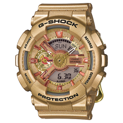 CASIO G-SHOCK นาฬิกาข้อมือ นาฬิกากันน้ำ นาฬิกาของแท้ ประกันศูนย์ CMG 1 ปี รุ่น GMA-S110GD-4A2 นาฬิกาสีทอง
