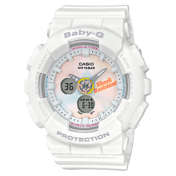 CASIO BABY-G นาฬิกาข้อมือ นาฬิกากันน้ำ นาฬิกาของแท้ ประกันศูนย์ CMG 1 ปี รุ่น BA-120T-7A นาฬิกาสีขาว