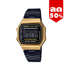 CASIO นาฬิกาคาสิโอ นาฬิกาข้อมือ นาฬิกากันน้ำ นาฬิกาของแท้ ประกันศูนย์ CMG 1 ปี รุ่น A168WEGB-1B นาฬิกาสีดำ