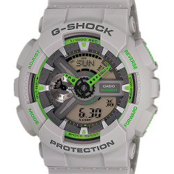 CASIO G-SHOCK นาฬิกาข้อมือ นาฬิกากันน้ำ นาฬิกาของแท้ ประกันศูนย์ CMG 1 ปี รุ่น GA-110TS-8A2 นาฬิกาสีเทา