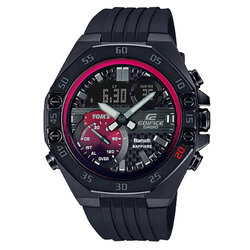 CASIO EDIFICE นาฬิกาข้อมือ นาฬิกากันน้ำ นาฬิกาของแท้ ประกันศูนย์ CMG 1 ปี รุ่น ECB-10TMS-1A นาฬิกาสีดำ