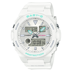 CASIO BABY-G นาฬิกาข้อมือ นาฬิกากันน้ำ นาฬิกาของแท้ ประกันศูนย์ CMG 1 ปี รุ่น BAX-100-7A นาฬิกาสีขาว