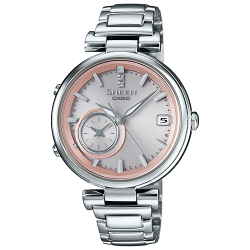 CASIO SHEEN นาฬิกาข้อมือ นาฬิกากันน้ำ นาฬิกาของแท้ ประกันศูนย์ CMG 1 ปี รุ่น SHB-100D-4A นาฬิกาสีเงิน