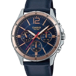 CASIO นาฬิกาคาสิโอ นาฬิกาข้อมือ นาฬิกากันน้ำ นาฬิกาของแท้ ประกันศูนย์ CMG 1 ปี รุ่น MTP-1374L-2A นาฬิกาสีน้ำเงิน
