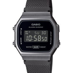 CASIO นาฬิกาคาสิโอ นาฬิกาข้อมือ นาฬิกากันน้ำ นาฬิกาของแท้ ประกันศูนย์ CMG 1 ปี รุ่น A168WEMB-1B นาฬิกาสีเงิน