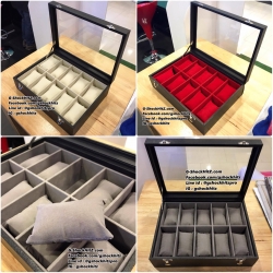 กล่องเก็บนาฬิกา 10 เรือน พร้อมส่ง กล่องนาฬิกา กล่องใส่นาฬิกา สีดำ / สีแดง / สีเทา / สีครีม