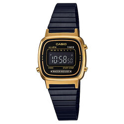 CASIO นาฬิกาคาสิโอ นาฬิกาข้อมือ นาฬิกากันน้ำ นาฬิกาของแท้ ประกันศูนย์ CMG 1 ปี รุ่น LA670WEGB-1B นาฬิกาสีดำ