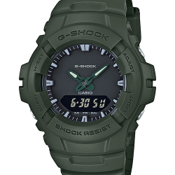 CASIO G-SHOCK นาฬิกาข้อมือ นาฬิกากันน้ำ นาฬิกาของแท้ ประกันศูนย์ CMG 1 ปี รุ่น G-100CU-3A นาฬิกาสีเขียว