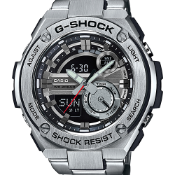 CASIO G-SHOCK นาฬิกาข้อมือ นาฬิกากันน้ำ นาฬิกาของแท้ ประกันศูนย์ CMG 1 ปี รุ่น GST-210D-1A นาฬิกาสีเงิน