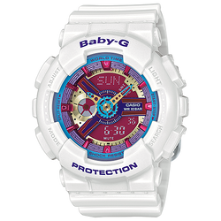 CASIO BABY-G นาฬิกาข้อมือ นาฬิกากันน้ำ นาฬิกาของแท้ ประกันศูนย์ CMG 1 ปี รุ่น BA-112-7A นาฬิกาสีขาว