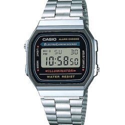 CASIO นาฬิกาคาสิโอ นาฬิกาข้อมือ นาฬิกากันน้ำ นาฬิกาของแท้ ประกันศูนย์ CMG 1 ปี รุ่น A-168WA-1Q นาฬิกาสีเงิน