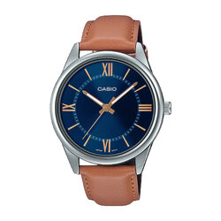 CASIO นาฬิกาคาสิโอ นาฬิกาข้อมือ นาฬิกากันน้ำ นาฬิกาของแท้ ประกันศูนย์ CMG 1 ปี รุ่น MTP-V005L-2B5 นาฬิกาสีน้ำตาล