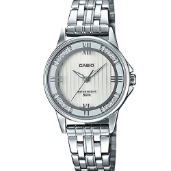 CASIO นาฬิกาคาสิโอ นาฬิกาข้อมือ นาฬิกากันน้ำ นาฬิกาของแท้ ประกันศูนย์ CMG 1 ปี รุ่น LTP-1391D-7A2 นาฬิกาสีเงิน