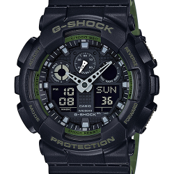 CASIO G-SHOCK นาฬิกาข้อมือ นาฬิกากันน้ำ นาฬิกาของแท้ ประกันศูนย์ CMG 1 ปี รุ่น GA-100L-1A นาฬิกาสีดำ