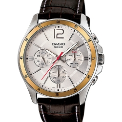 CASIO นาฬิกาคาสิโอ นาฬิกาข้อมือ นาฬิกากันน้ำ นาฬิกาของแท้ ประกันศูนย์ CMG 1 ปี รุ่น MTP-1374L-7A นาฬิกาสีดำ