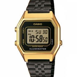 CASIO นาฬิกาคาสิโอ นาฬิกาข้อมือ นาฬิกากันน้ำ นาฬิกาของแท้ ประกันศูนย์ CMG 1 ปี รุ่น LA680WEGB-1A นาฬิกาสีทอง