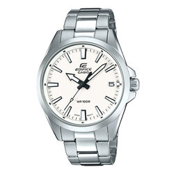 CASIO MID YEAR SALE EDIFICE พร้อมส่ง นาฬิกาข้อมือ นาฬิกากันน้ำ นาฬิกาของแท้ ประกันศูนย์ CMG 1 ปี รุ่น EFV-100D-7A นาฬิกาสีเงิน