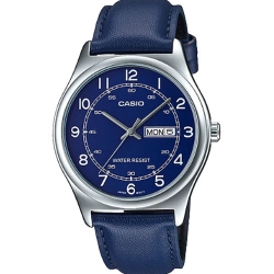 CASIO นาฬิกาคาสิโอ นาฬิกาข้อมือ นาฬิกากันน้ำ นาฬิกาของแท้ ประกันศูนย์ CMG 1 ปี รุ่น MTP-V006L-2B นาฬิกาสีน้ำเงิน