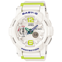 CASIO BABY-G นาฬิกาข้อมือ นาฬิกากันน้ำ นาฬิกาของแท้ ประกันศูนย์ CMG 1 ปี รุ่น BGA-180-7B2 นาฬิกาสีขาว