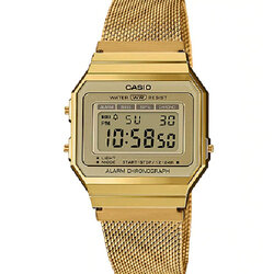 CASIO นาฬิกาคาสิโอ นาฬิกาข้อมือ นาฬิกากันน้ำ นาฬิกาของแท้ ประกันศูนย์ CMG 1 ปี รุ่น A700WMG-9A นาฬิกาสีทอง