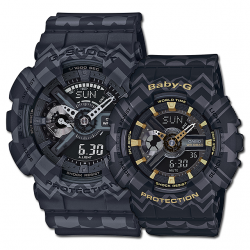 CASIO G-SHOCK G-SHOCK นาฬิกาข้อมือ นาฬิกากันน้ำ นาฬิกาของแท้ ประกันศูนย์ CMG 1 ปี รุ่น GA-110TP-1A LOV BA-110TP-1A นาฬิกาสีดำ