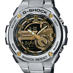 CASIO G-SHOCK นาฬิกาข้อมือ นาฬิกากันน้ำ นาฬิกาของแท้ ประกันศูนย์ CMG 1 ปี รุ่น GST-210D-9A นาฬิกาสีเงิน