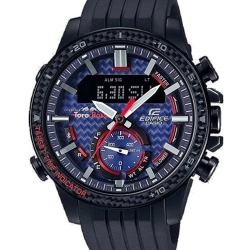 CASIO EDIFICE นาฬิกาข้อมือ นาฬิกากันน้ำ นาฬิกาของแท้ ประกันศูนย์ CMG 1 ปี รุ่น ECB-800TR-2A นาฬิกาสีดำ