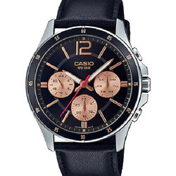 CASIO นาฬิกาคาสิโอ นาฬิกาข้อมือ นาฬิกากันน้ำ นาฬิกาของแท้ ประกันศูนย์ CMG 1 ปี รุ่น MTP-1374L-1A2 นาฬิกาสีดำ