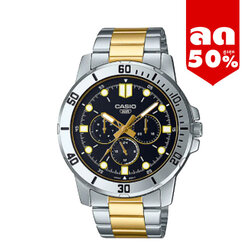 CASIO นาฬิกาคาสิโอ นาฬิกาข้อมือ นาฬิกากันน้ำ นาฬิกาของแท้ ประกันศูนย์ CMG 1 ปี รุ่น MTP-VD300SG-1E นาฬิกาสีดำ