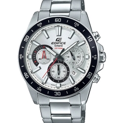 CASIO EDIFICE นาฬิกาข้อมือ นาฬิกากันน้ำ นาฬิกาของแท้ ประกันศูนย์ CMG 1 ปี รุ่น EFV-570D-7A นาฬิกาสีเงิน
