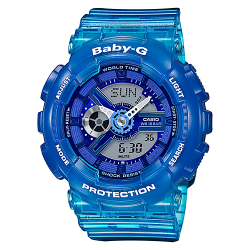 CASIO BABY-G นาฬิกาข้อมือ นาฬิกากันน้ำ นาฬิกาของแท้ ประกันศูนย์ CMG 1 ปี รุ่น BA-110JM-2A นาฬิกาสีน้ำเงิน
