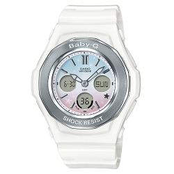 CASIO BABY-G นาฬิกาข้อมือ นาฬิกากันน้ำ นาฬิกาของแท้ ประกันศูนย์ CMG 1 ปี รุ่น BGA-100ST-7A นาฬิกาสีขาว