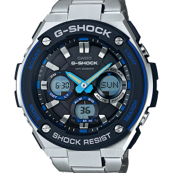CASIO G-SHOCK นาฬิกาข้อมือ นาฬิกากันน้ำ นาฬิกาของแท้ ประกันศูนย์ CMG 1 ปี รุ่น GST-S100D-1A2 นาฬิกาสีเงิน