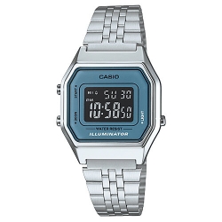 CASIO นาฬิกาคาสิโอ นาฬิกาข้อมือ นาฬิกากันน้ำ นาฬิกาของแท้ ประกันศูนย์ CMG 1 ปี รุ่น LA680WA-2B นาฬิกาสีเงิน