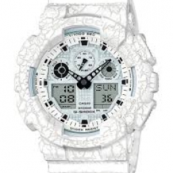 CASIO G-SHOCK นาฬิกาข้อมือ นาฬิกากันน้ำ นาฬิกาของแท้ ประกันศูนย์ CMG 1 ปี รุ่น GA-100CG-7A นาฬิกาสีขาว