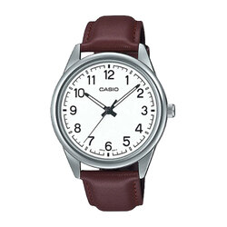 CASIO นาฬิกาคาสิโอ นาฬิกาข้อมือ นาฬิกากันน้ำ นาฬิกาของแท้ ประกันศูนย์ CMG 1 ปี รุ่น MTP-V005L-7B4 นาฬิกาสีน้ำตาล