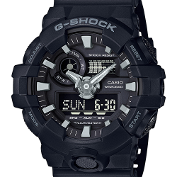 CASIO MID YEAR SALE G-SHOCK นาฬิกาข้อมือ นาฬิกากันน้ำ นาฬิกาของแท้ ประกันศูนย์ CMG 1 ปี รุ่น GA-700-1B นาฬิกาสีดำ