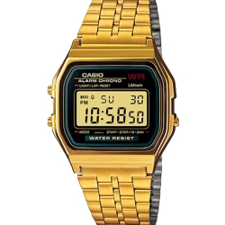 CASIO นาฬิกาคาสิโอ นาฬิกาข้อมือ นาฬิกากันน้ำ นาฬิกาของแท้ ประกันศูนย์ CMG 1 ปี รุ่น A159WGEA-1D นาฬิกาสีทอง