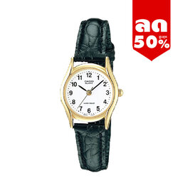CASIO นาฬิกาคาสิโอ นาฬิกาข้อมือ นาฬิกากันน้ำ นาฬิกาของแท้ ประกันศูนย์ CMG 1 ปี รุ่น LTP-1094Q-7B1 นาฬิกาสีทอง