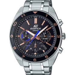 CASIO EDIFICE นาฬิกาข้อมือ นาฬิกากันน้ำ นาฬิกาของแท้ ประกันศูนย์ CMG 1 ปี รุ่น EFV-590D-1A นาฬิกาสีเงิน