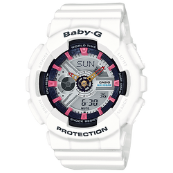 CASIO BABY-G นาฬิกาข้อมือ นาฬิกากันน้ำ นาฬิกาของแท้ ประกันศูนย์ CMG 1 ปี รุ่น BA-110SN-7A นาฬิกาสีขาว