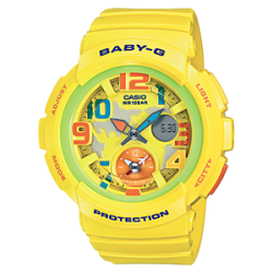 CASIO BABY-G นาฬิกาข้อมือ นาฬิกากันน้ำ นาฬิกาของแท้ ประกันศูนย์ CMG 1 ปี รุ่น BGA-190-9B นาฬิกาสีเหลือง