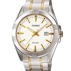 CASIO นาฬิกาคาสิโอ นาฬิกาข้อมือ นาฬิกากันน้ำ นาฬิกาของแท้ ประกันศูนย์ CMG 1 ปี รุ่น MTP-1308SG-7A นาฬิกาสีเงิน