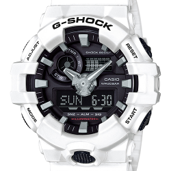 CASIO MID YEAR SALE G-SHOCK นาฬิกาข้อมือ นาฬิกากันน้ำ นาฬิกาของแท้ ประกันศูนย์ CMG 1 ปี รุ่น GA-700-7A นาฬิกาสีขาว