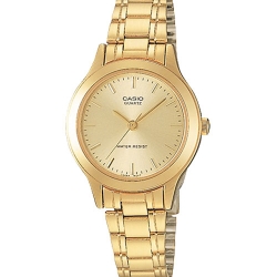 CASIO นาฬิกาคาสิโอ นาฬิกาข้อมือ นาฬิกากันน้ำ นาฬิกาของแท้ ประกันศูนย์ CMG 1 ปี รุ่น LTP-1128N-9A นาฬิกาสีทอง